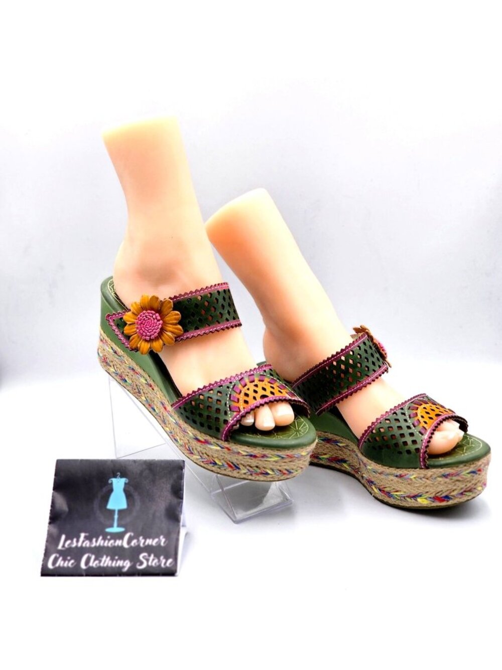 Spring Step L'ARTISTE Women Virgie Floral Platform Sandals Size 10.5 2229